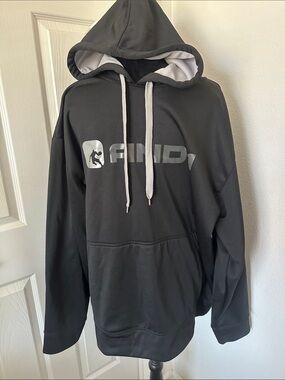 And1 Black Hoodie with Gray Logo and Drawcords
